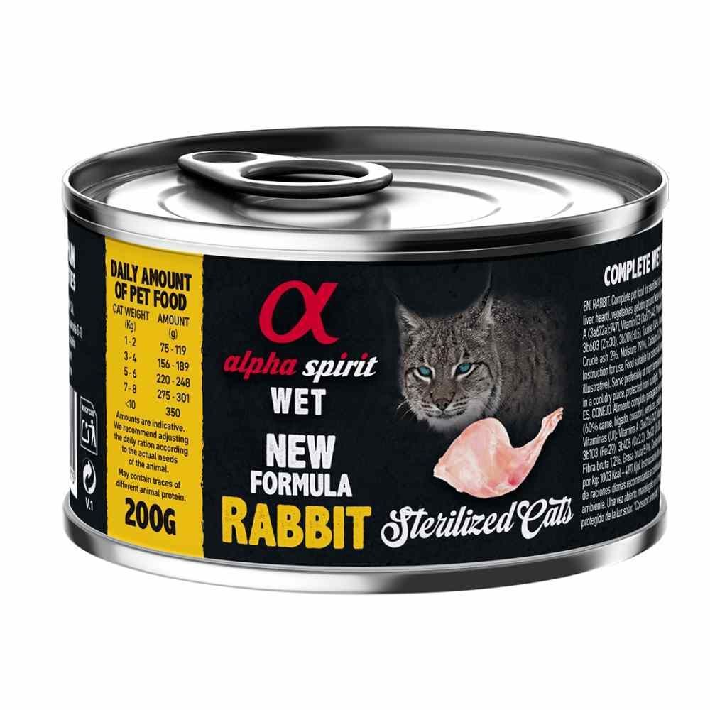 Вологий корм для котів Alpha Spirit Sterilized 200 г - кролик