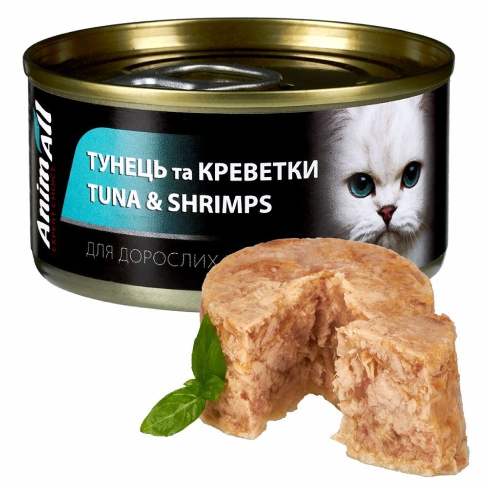 Вологий корм для котів AnimAll Adult 85 г - тунець та креветки