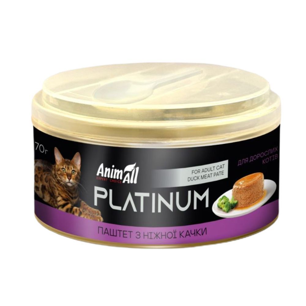 Вологий корм для котів AnimAll Platinum Adult 70 г - качка Вологий корм для котів AnimAll Platinum Adult 70 г - качка