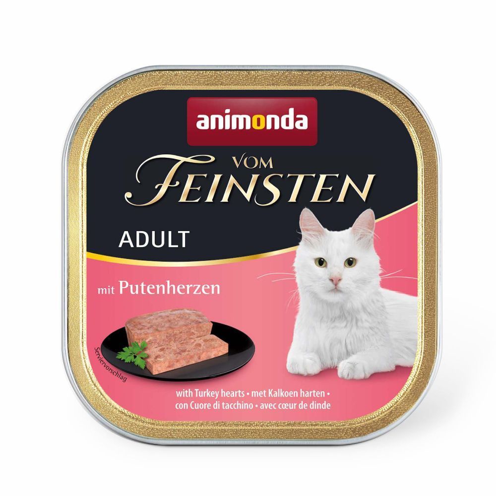 Вологий корм для котів Animonda Vom Feinsten Adult 100 г - індичі серця Вологий корм для котів Animonda Vom Feinsten Adult 100 г - індичі серця