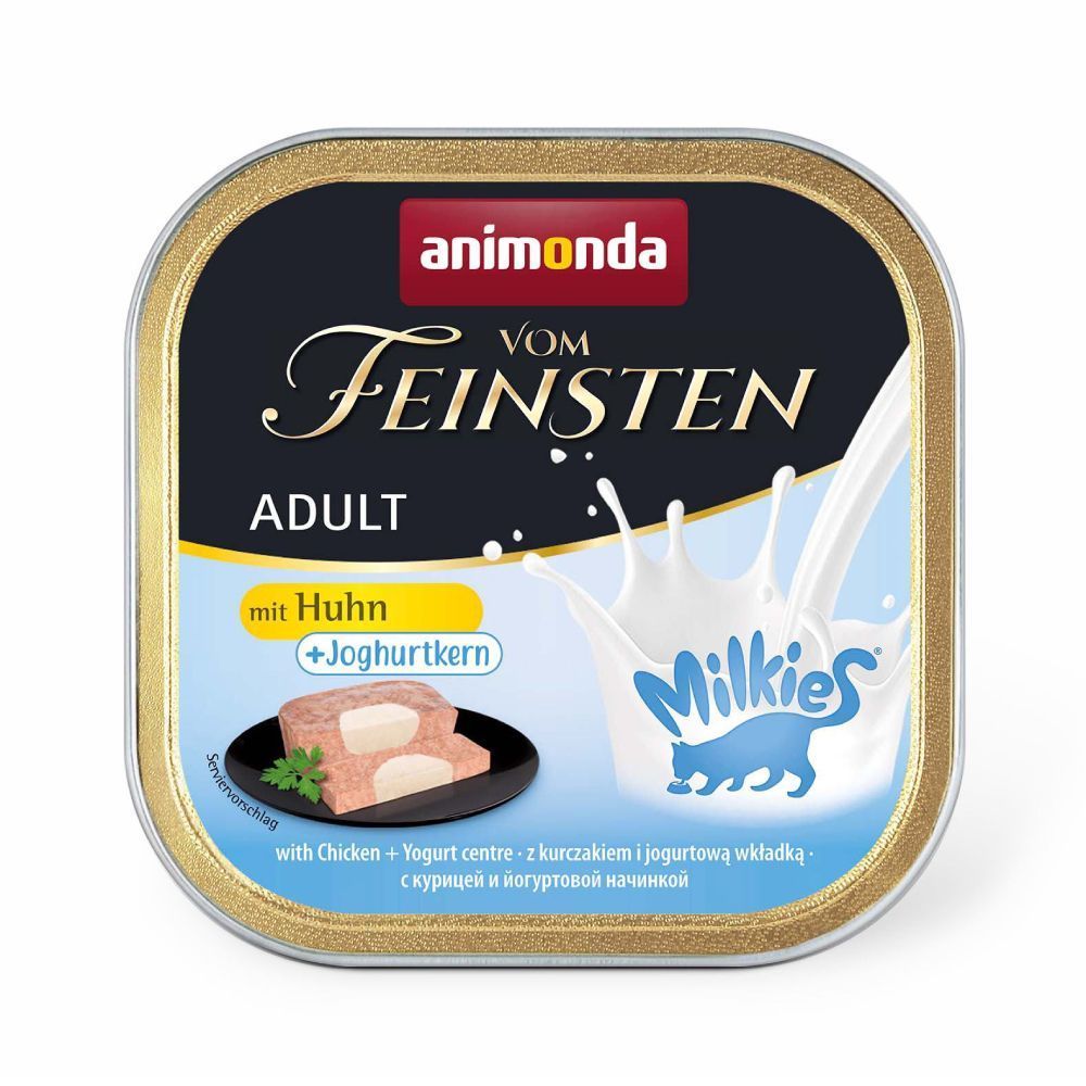 Вологий корм для котів Animonda Vom Feinsten Adult 100 г - курка та йогурт Вологий корм для котів Animonda Vom Feinsten Adult 100 г - курка та йогурт
