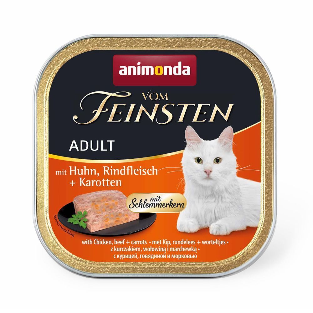 Влажный корм для кошек Animonda Vom Feinsten Adult 100 г — курица, говядина и морковь Влажный корм для кошек Animonda Vom Feinsten Adult 100 г — курица, говядина и морковь