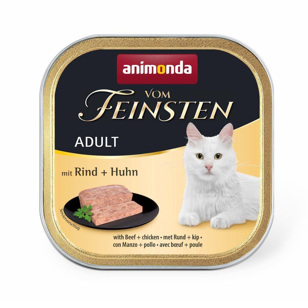 Вологий корм для котів Animonda Vom Feinsten Adult 100 г - яловичина та курка Вологий корм для котів Animonda Vom Feinsten Adult 100 г - яловичина та курка