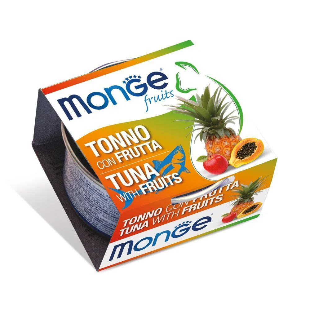 Вологий корм для котів Monge Fruits Adult 80 г - тунець та фрукти Вологий корм для котів Monge Fruits Adult 80 г - тунець та фрукти