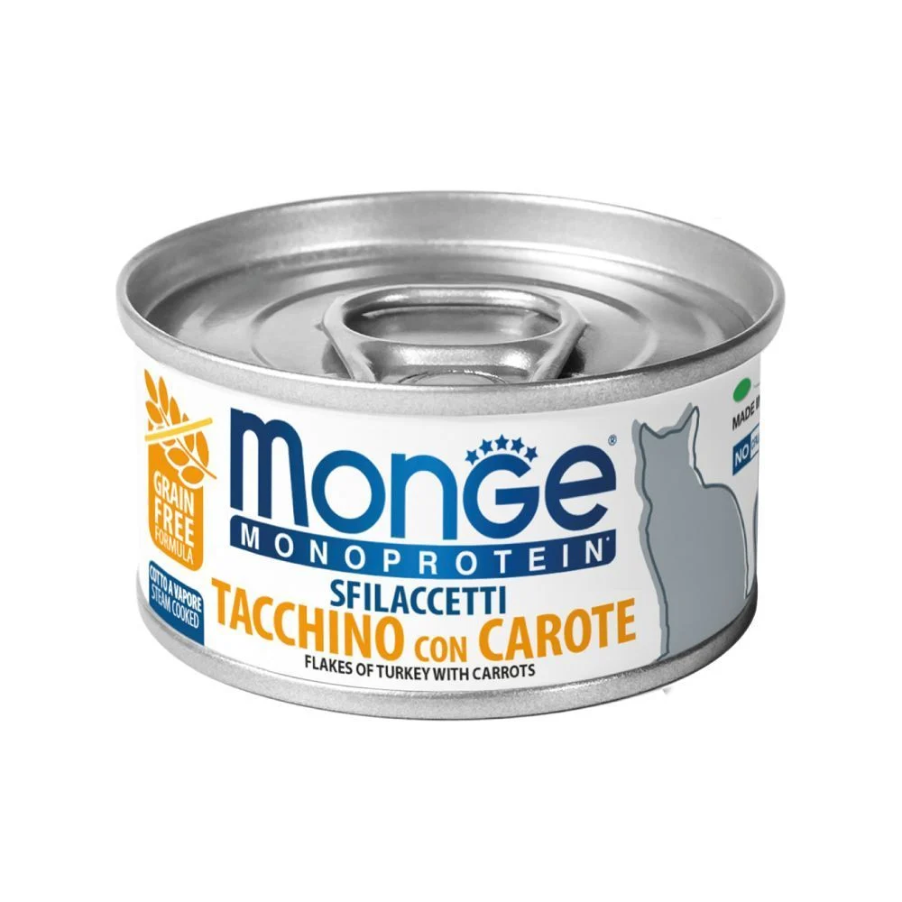 Вологий корм для котів Monge Monoprotein Flakes 80 г - індичка та морква Вологий корм для котів Monge Monoprotein Flakes 80 г - індичка та морква