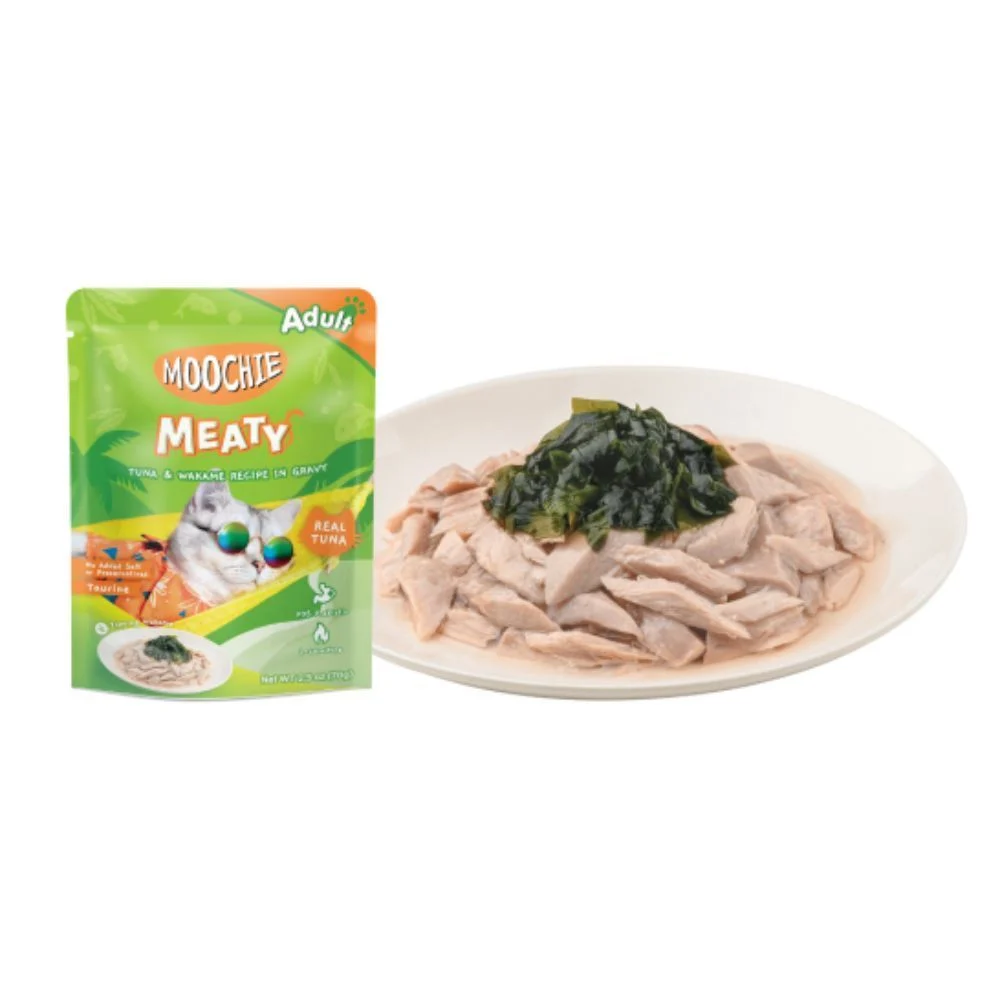 Влажный корм для кошек Moochie Meaty Adult 70 г - тунец и вакамэ Влажный корм для кошек Moochie Meaty Adult 70 г - тунец и вакамэ