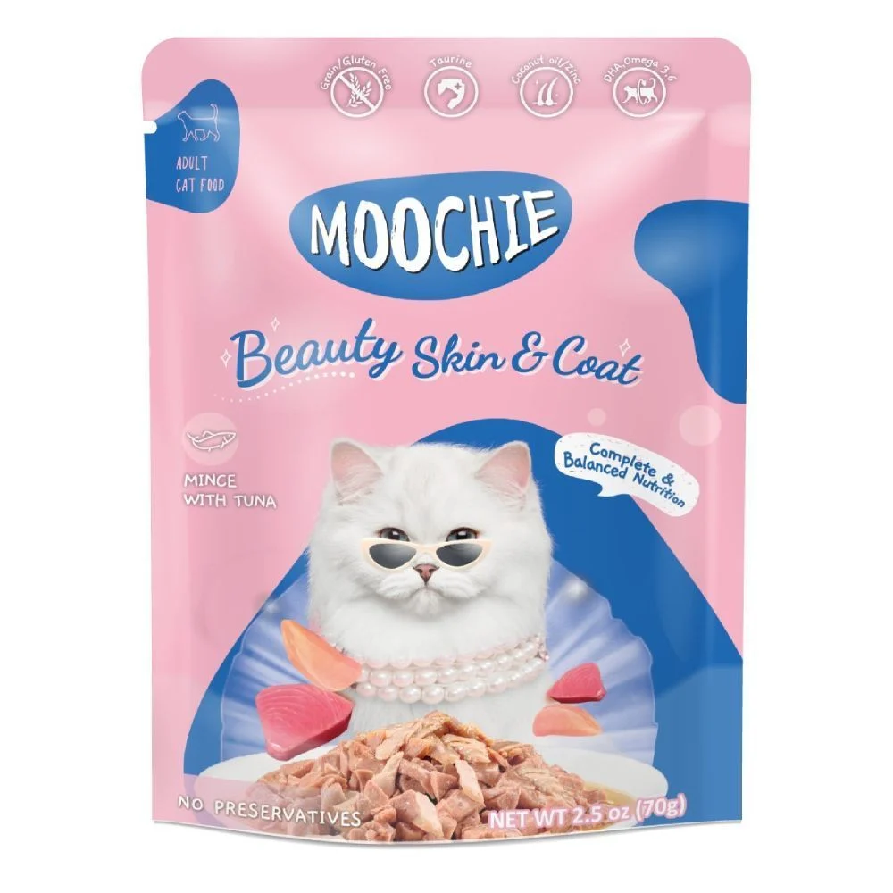 Влажный корм для кошек Moochie Seafood Beauty Skin and Coat Adult 70 г - тунец Влажный корм для кошек Moochie Seafood Beauty Skin and Coat Adult 70 г - тунец