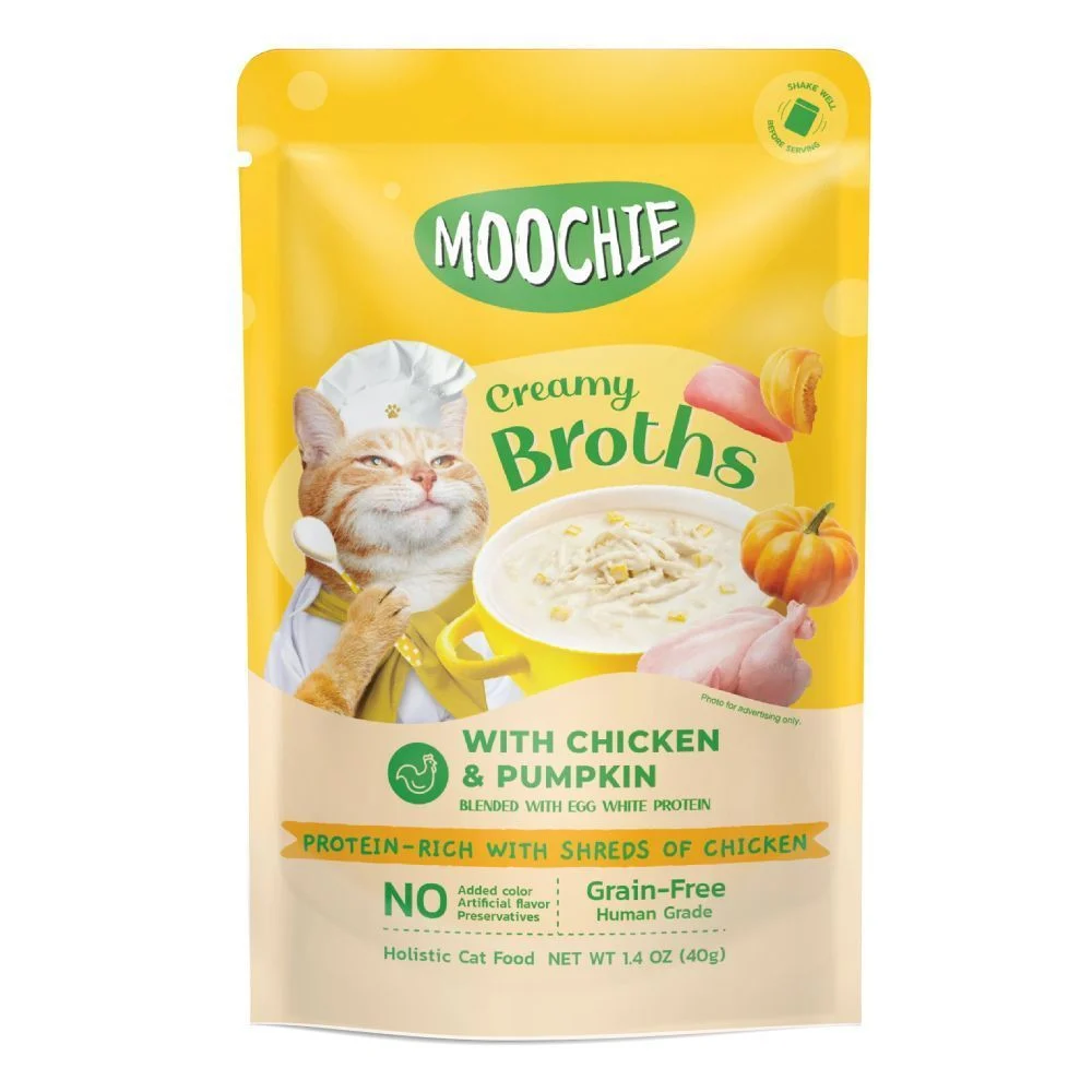 Влажный корм для кошек Moochie Сreamy Broths 40 г - курица и тыква Влажный корм для кошек Moochie Сreamy Broths 40 г - курица и тыква