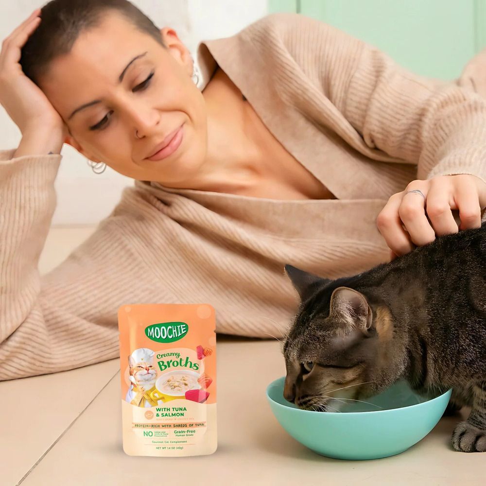Влажный корм для кошек Moochie Сreamy Broths 40 г - тунец и лосось Влажный корм для кошек Moochie Сreamy Broths 40 г - тунец и лосось