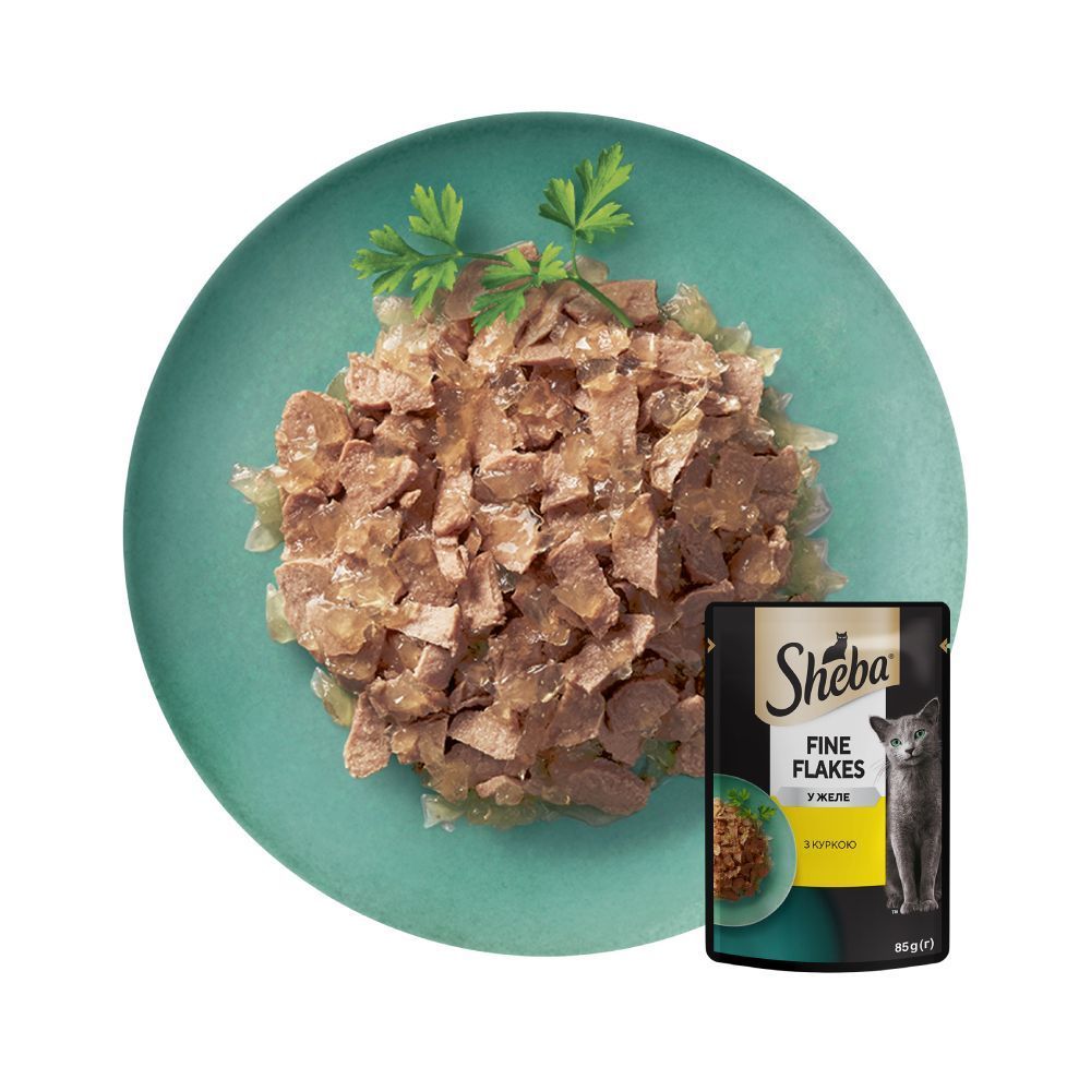 Вологий корм для котів Sheba Fine Flakes 85 г - курка Вологий корм для котів Sheba Fine Flakes 85 г - курка