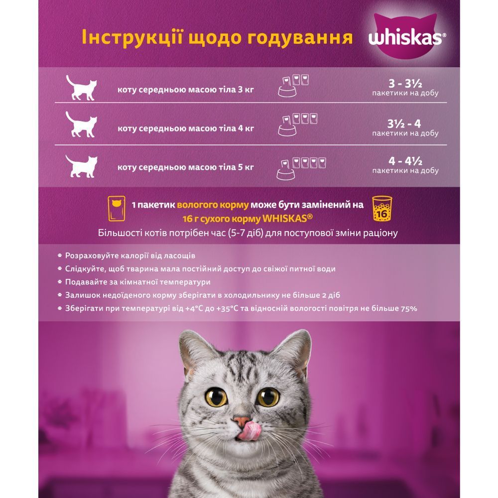 Вологий корм для котів Whiskas 85 г - ягня