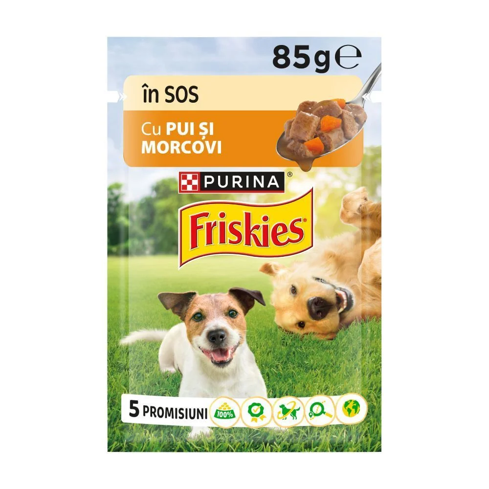Вологий корм для собак Friskies Adult 85 г - курка та морква