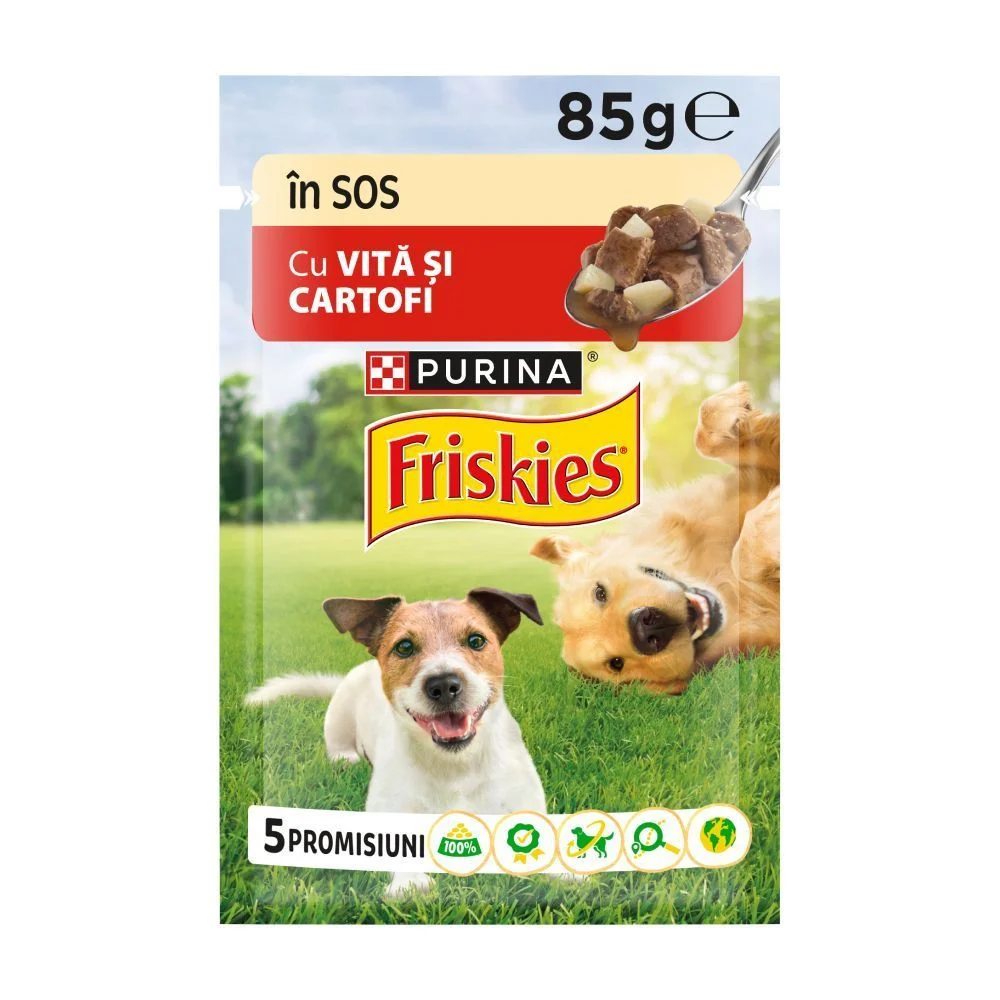 Вологий корм для собак Friskies Adult 85 г - яловичина та картопля