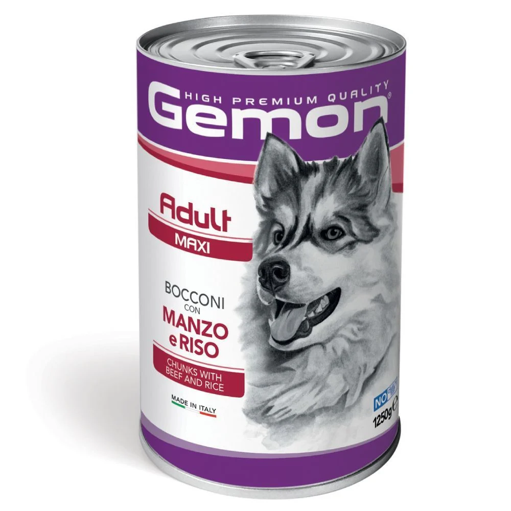Вологий корм для собак Gemon Maxi Breeds Adult 1,25 кг - яловичина та рис Вологий корм для собак Gemon Maxi Breeds Adult 1,25 кг - яловичина та рис