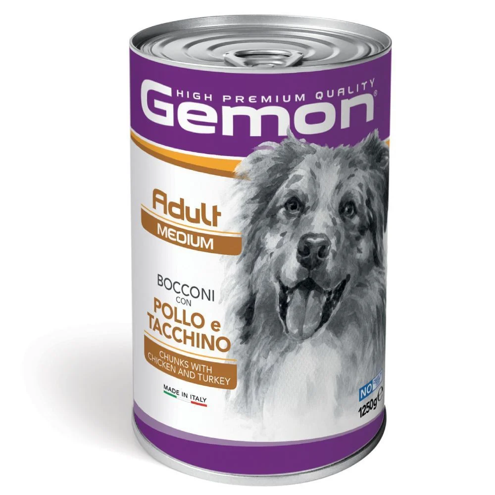 Вологий корм для собак Gemon Medium Breeds Adult 1,25 кг - курка та індичка Вологий корм для собак Gemon Medium Breeds Adult 1,25 кг - курка та індичка