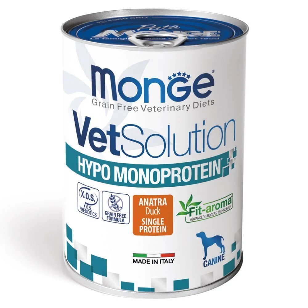 Вологий корм для собак Monge VetSolution Hypo Monoprotein 400 г - качка
