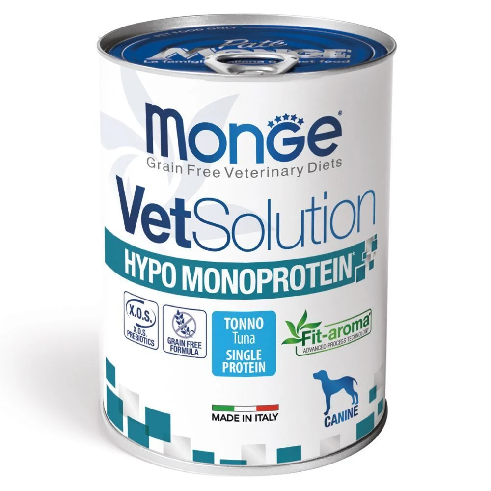 Влажный корм для собак Monge VetSolution Hypo Monoprotein 400 г - тунец Влажный корм для собак Monge VetSolution Hypo Monoprotein 400 г - тунец