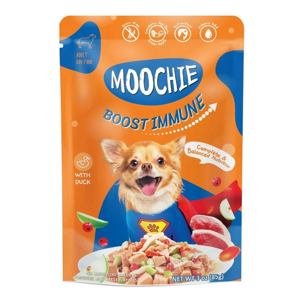 Вологий корм для собак Moochie Boost Immune Adult 85 г - качка