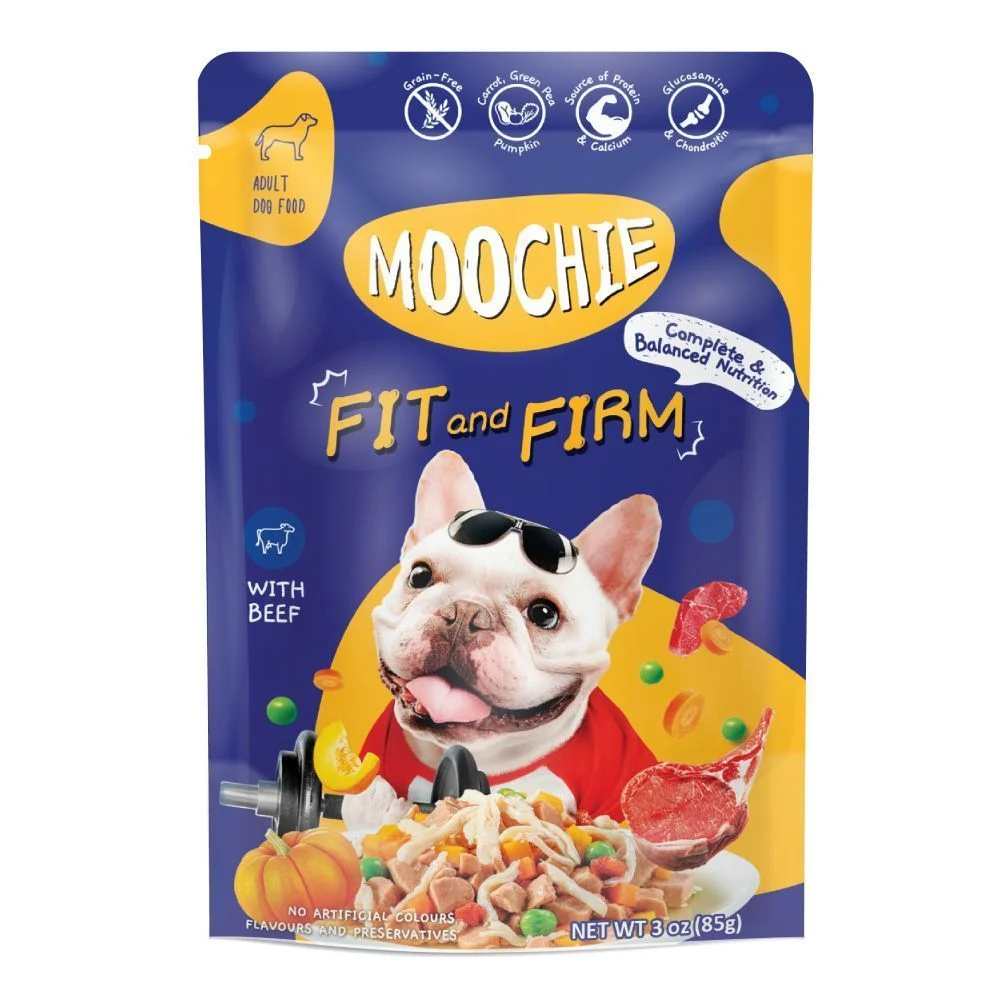 Влажный корм для собак Moochie Fit and Firm Adult 85 г - говядина