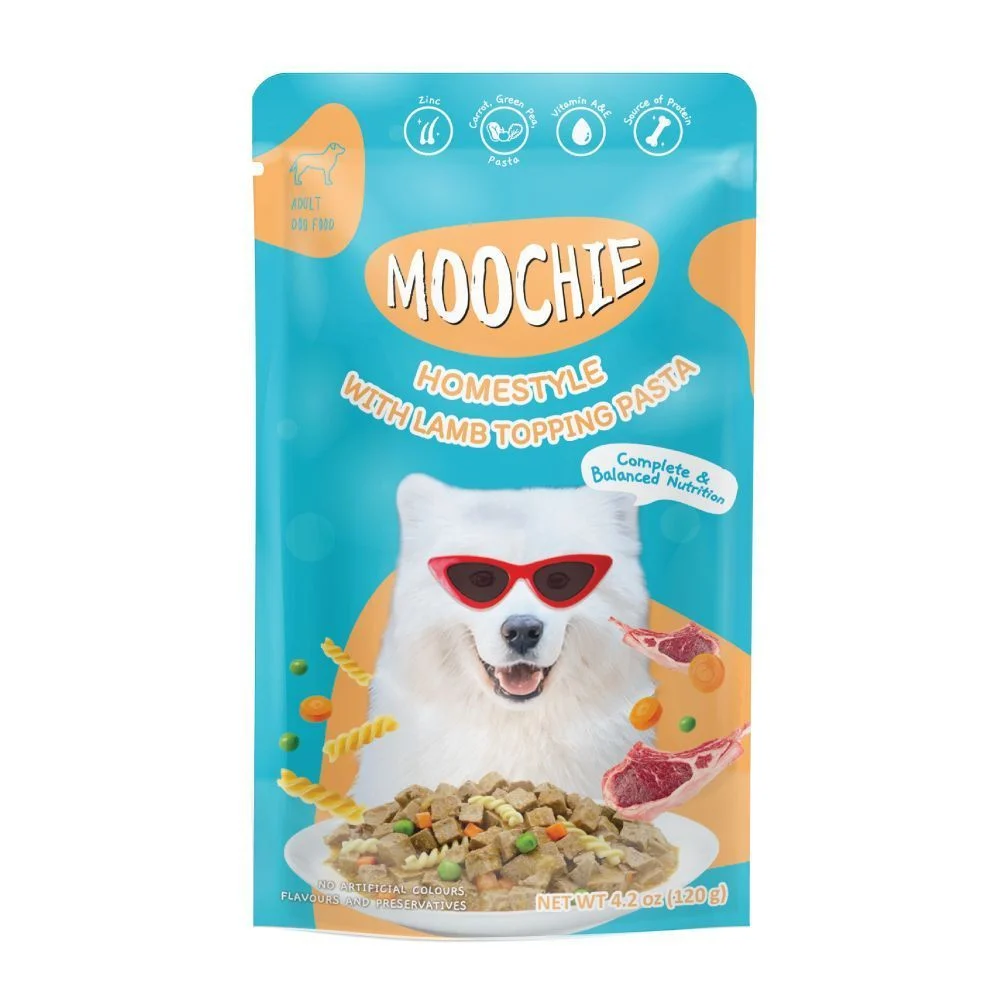 Вологий корм для собак Moochie Homestyle Adult 120 г - ягня та паста
