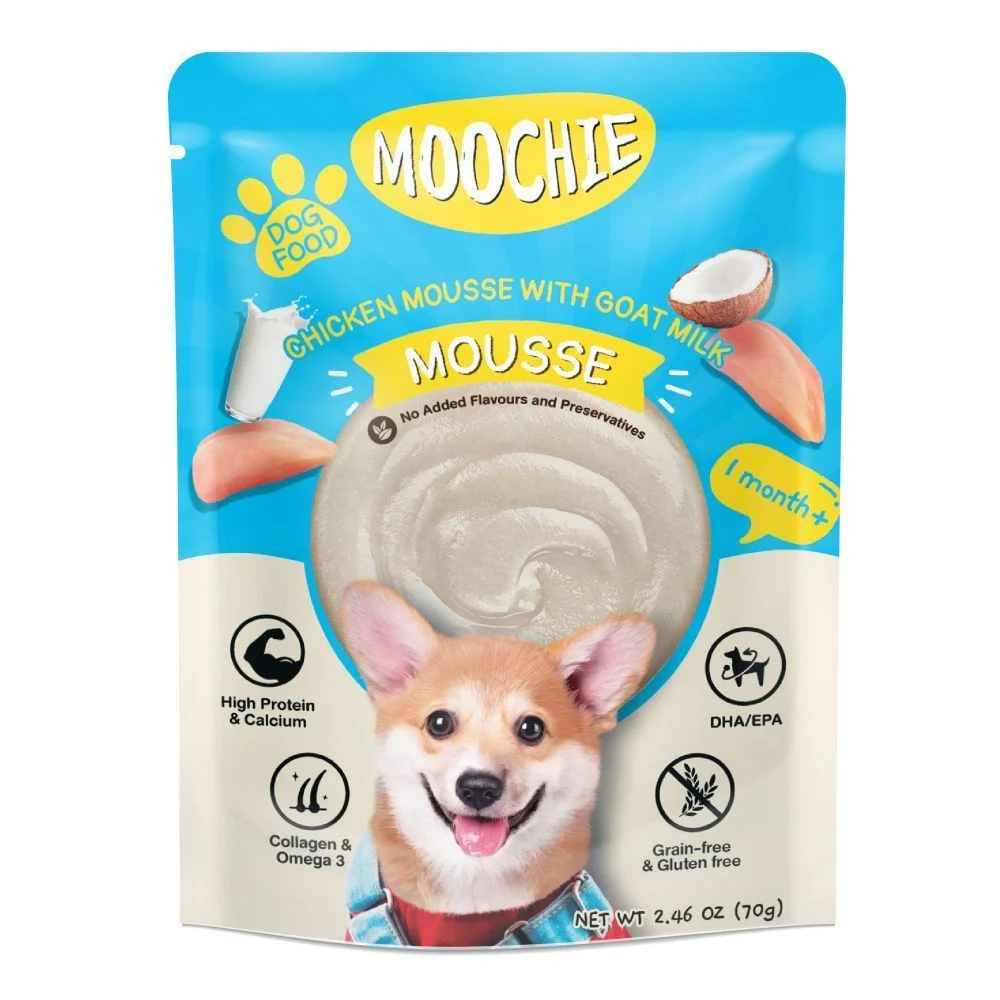 Влажный корм для собак Moochie Mousse 70 г - курица и козье молоко Влажный корм для собак Moochie Mousse 70 г - курица и козье молоко