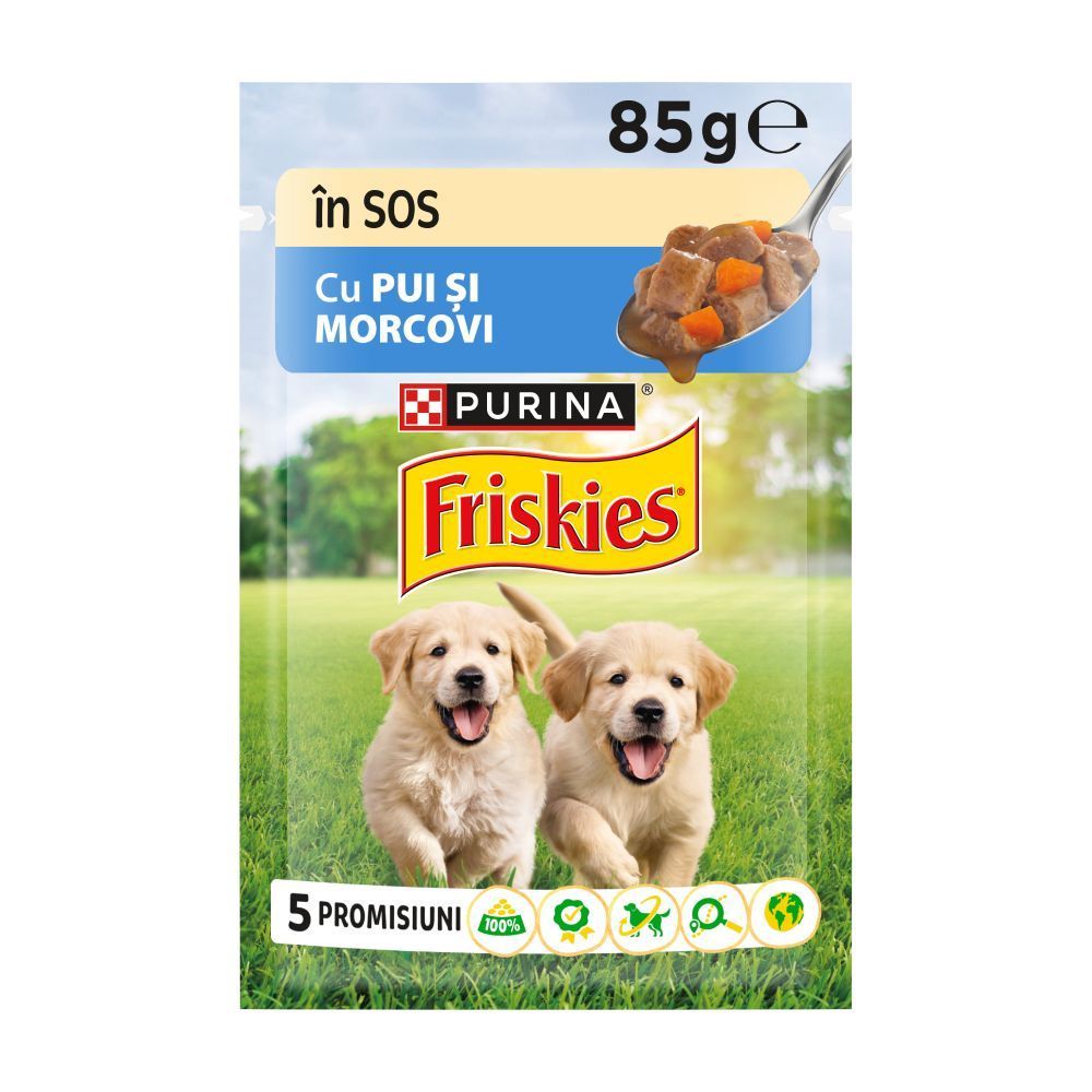 Вологий корм для цуценят Friskies Junior 85 г - курка та морква