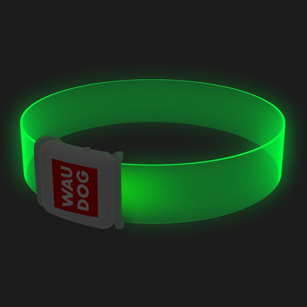 Waudog Led ошейник для собак S - прозрачный с подсветкой