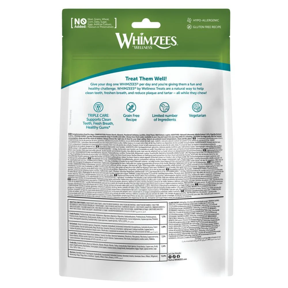 Ласощі для собак Whimzees Wellness Daily Dental Treats XS 56 шт х 7,5 г