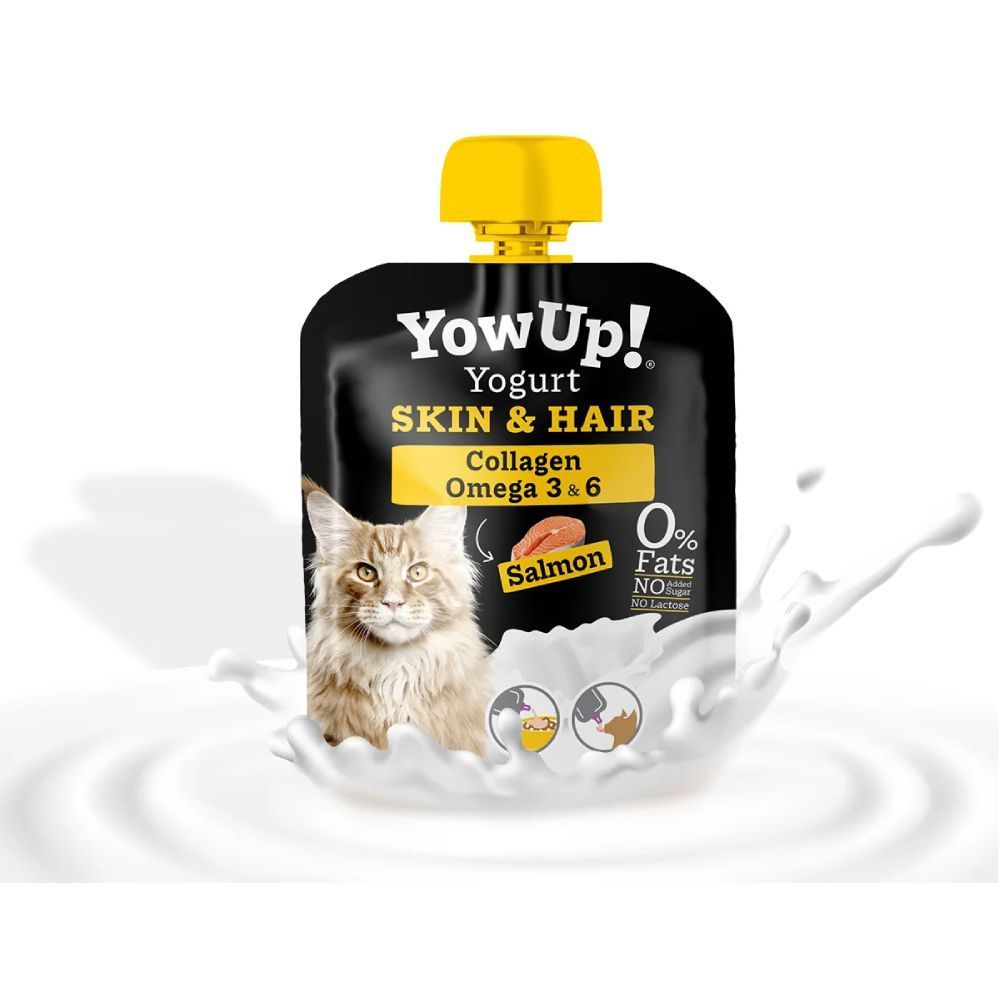 Йогурт для котів YowUp Yogurt Skin and Hair Cat 85 г - лосось, куркума та колаген Йогурт для котів YowUp Yogurt Skin and Hair Cat 85 г - лосось, куркума та колаген