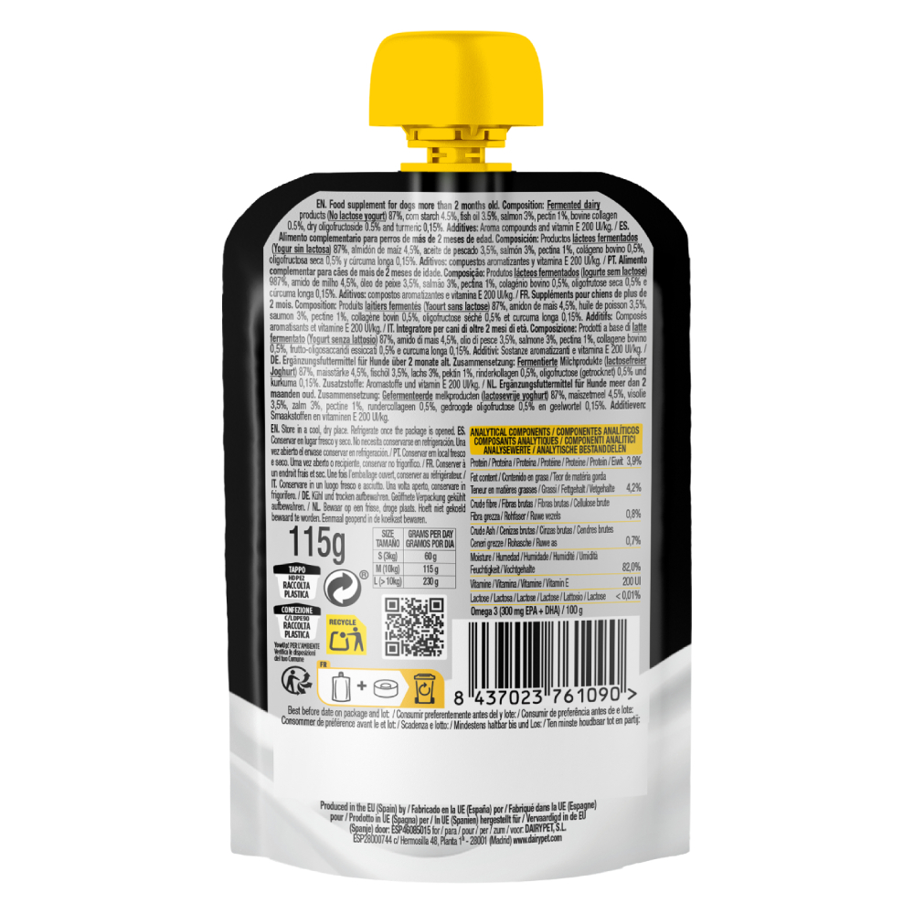 Йогурт для собак YowUp Yogurt Skin and Hair Dog 115 г - лосось, куркума та колаген Йогурт для собак YowUp Yogurt Skin and Hair Dog 115 г - лосось, куркума та колаген