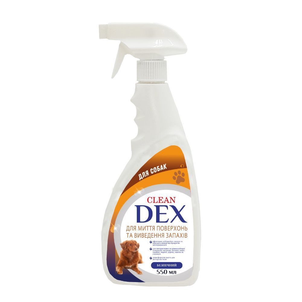 Clean Dex Спрей для знищення запахів собак та миття поверхонь 550 мл Clean Dex Спрей для знищення запахів собак та миття поверхонь 550 мл