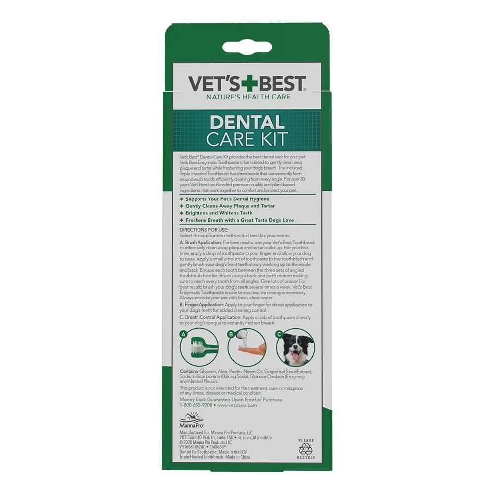 Зубна щітка та паста Vet`s Best Dental Care Kit 103 мл Зубна щітка та паста Vet`s Best Dental Care Kit 103 мл
