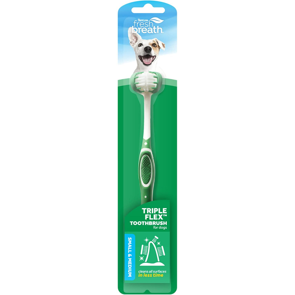 Зубная щетка для собак TropiClean TripleFlex размер S/M